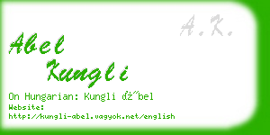 abel kungli business card